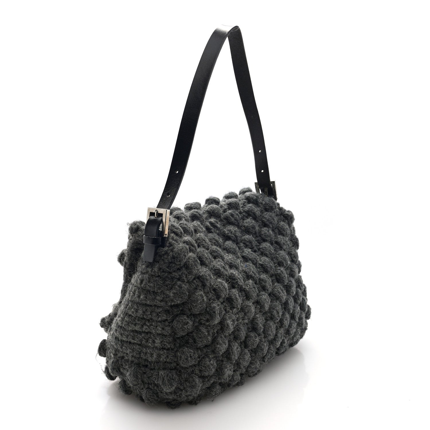 Fendi Wool Knit Mama Baguette Grey 3 of 9