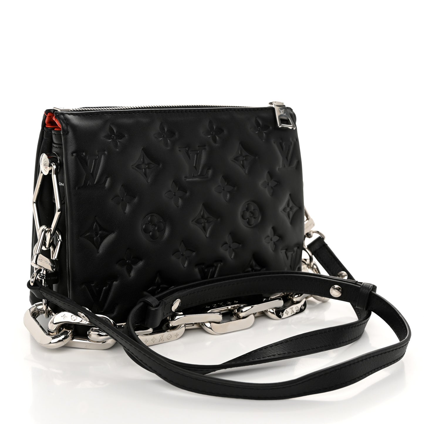 Lambskin Embossed Monogram Coussin BB Black