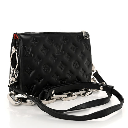 Louis Vuitton Lambskin Embossed Monogram Coussin BB Black 3 of 12