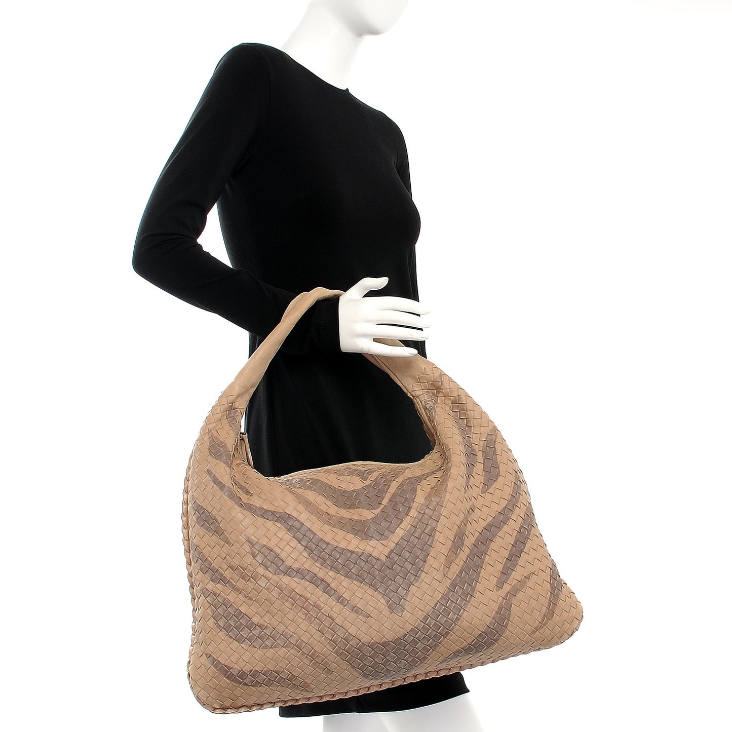 Nappa Snakeskin Intrecciato Maxi Veneta Tiger Print Hobo Maple
