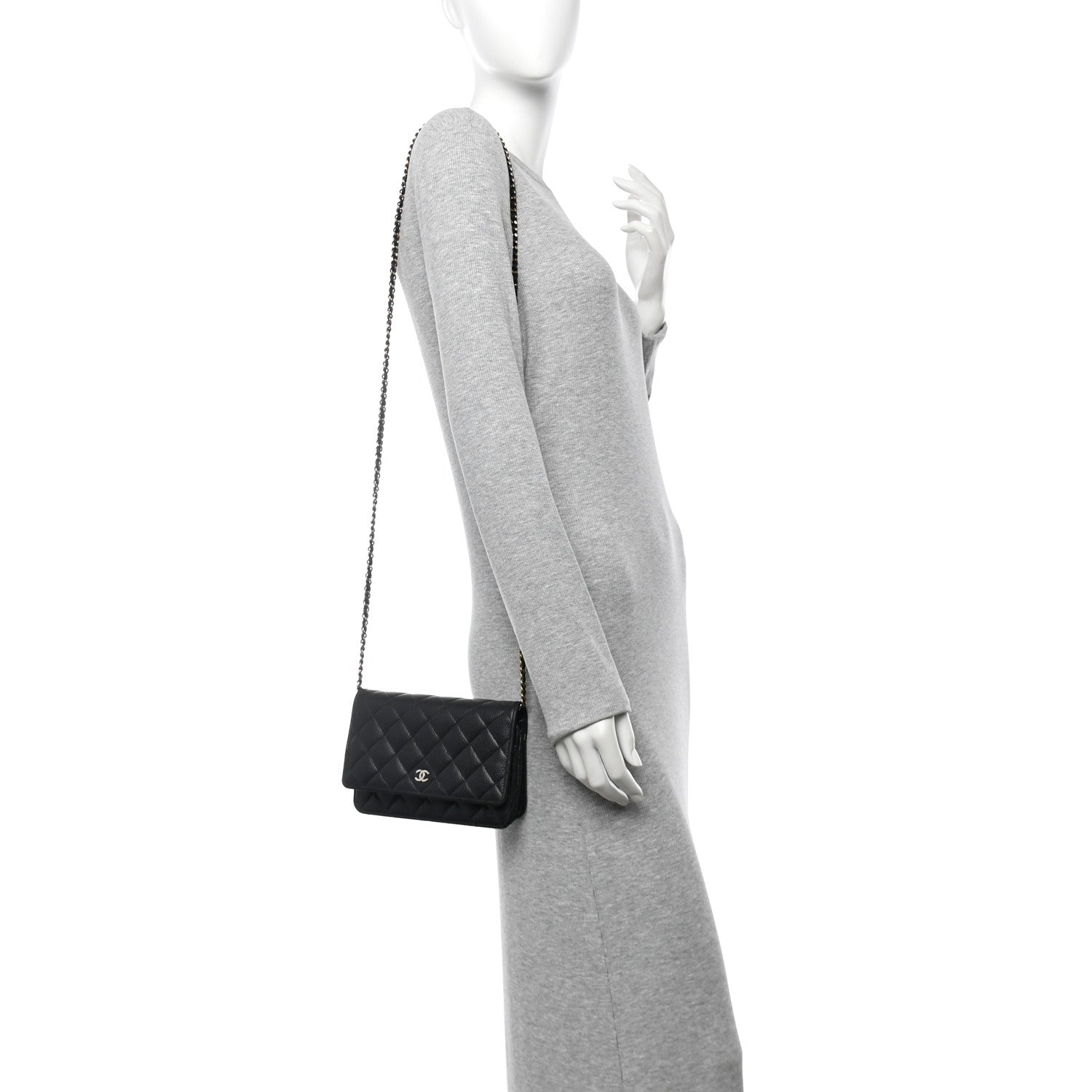 Chanel Caviar Quilted Wallet On Chain WOC Black 2 of 13