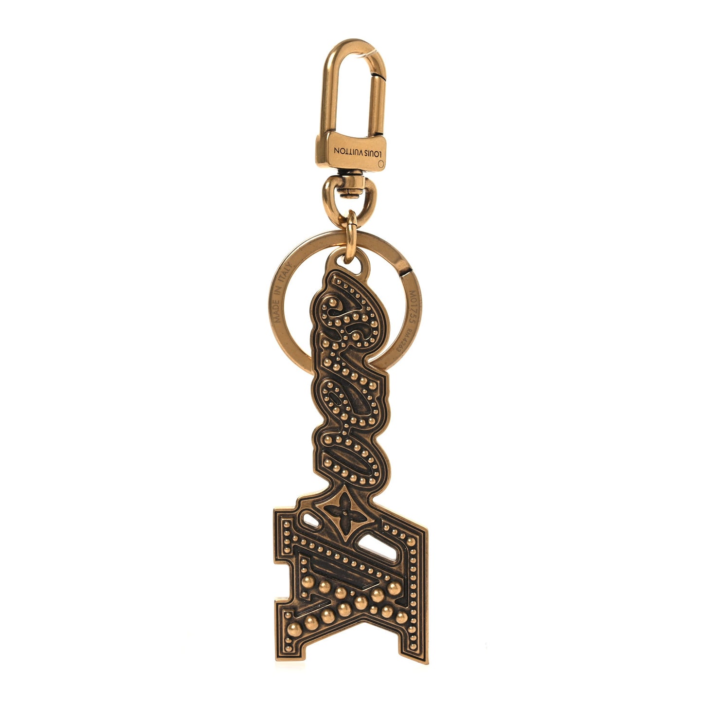 LV Vers Stud Bag Charm Key Holder Gold