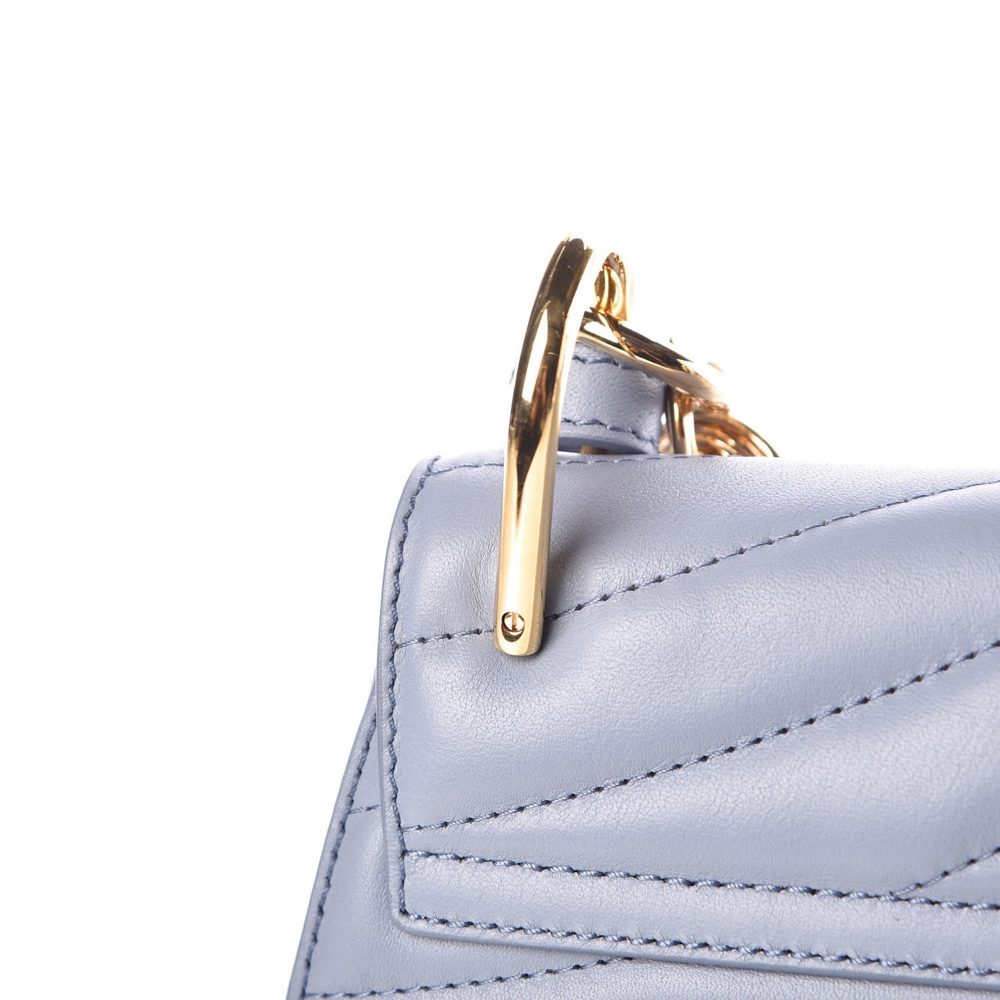 Calfskin Quilted Mini Drew Bijou Shoulder Bag Washed Blue