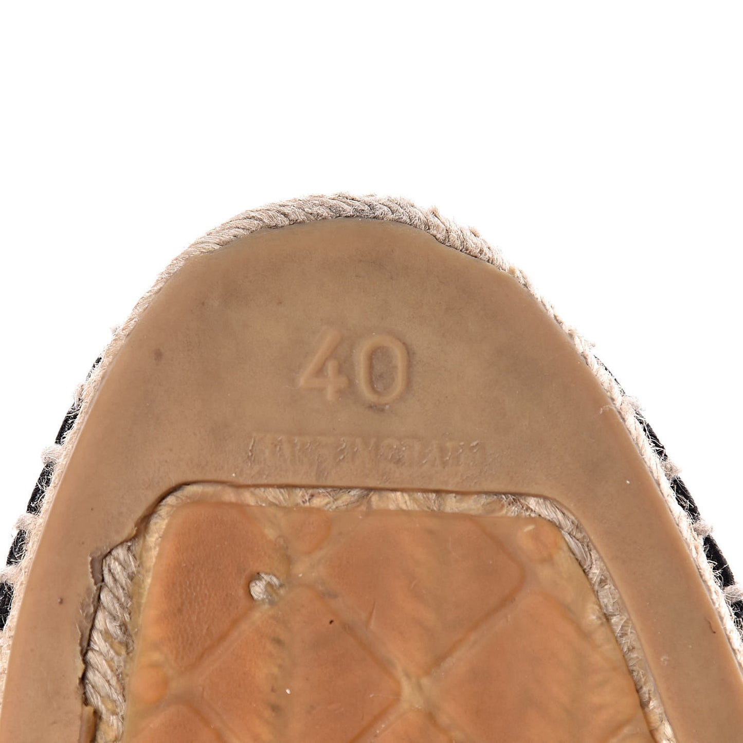 Mesh Lambskin Espadrilles 40 Black