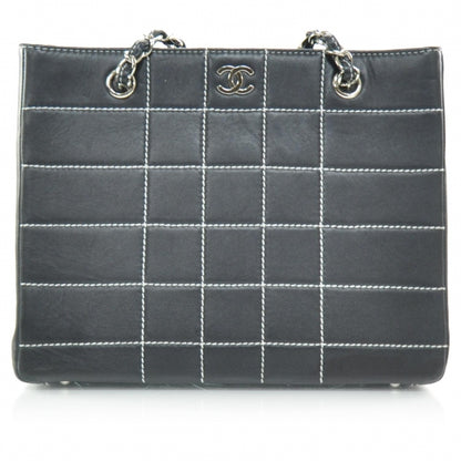 Chanel Leather Contrast Stitch Surpique Shoulder Bag Black 1 of 11
