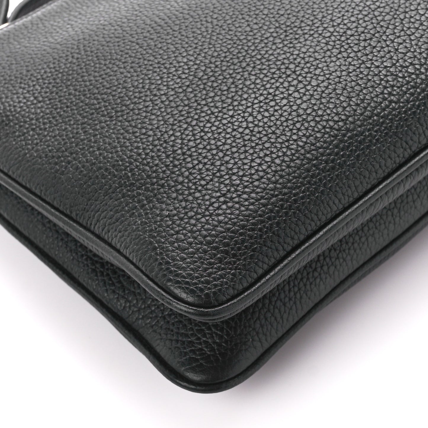 Vitello Daino Double Zip Crossbody Bag Black
