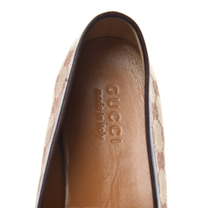 Gucci Canvas GG Monogram Horsebit Mens Jordaan Loafers 10 Beige Ruggine Light Brown 6 of 9