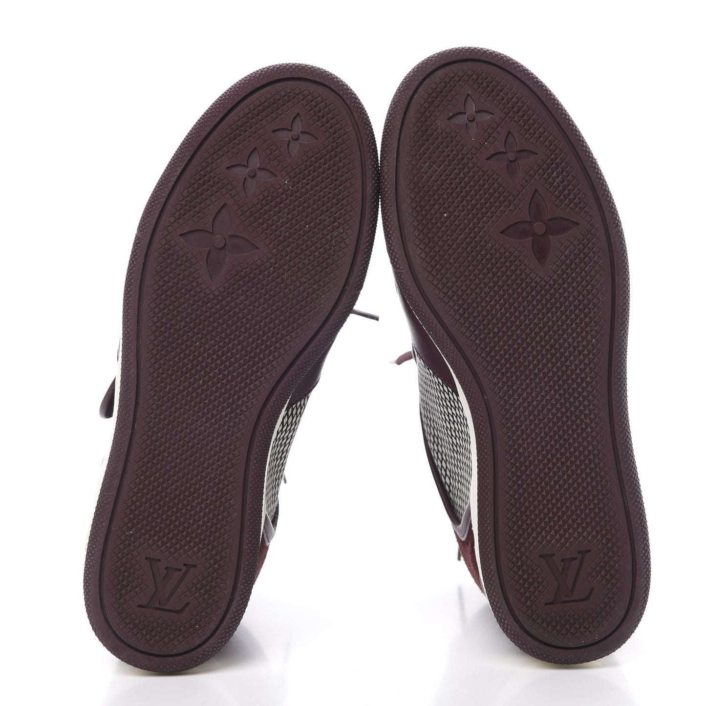 Calfskin Suede Postmark Wedge Sneakers 37 Bordeaux
