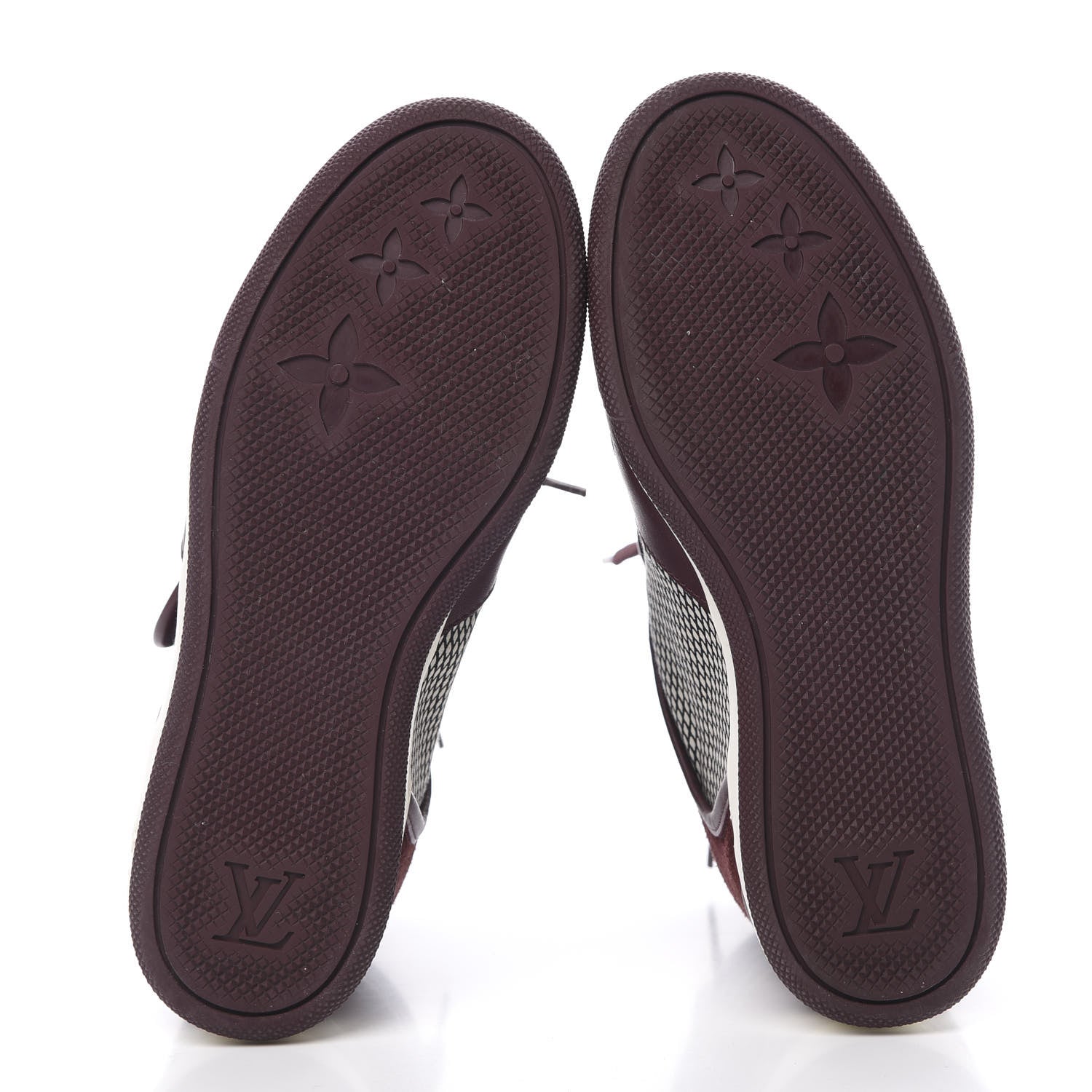 Louis Vuitton Calfskin Suede Postmark Wedge Sneakers 37 Bordeaux 5 of 10