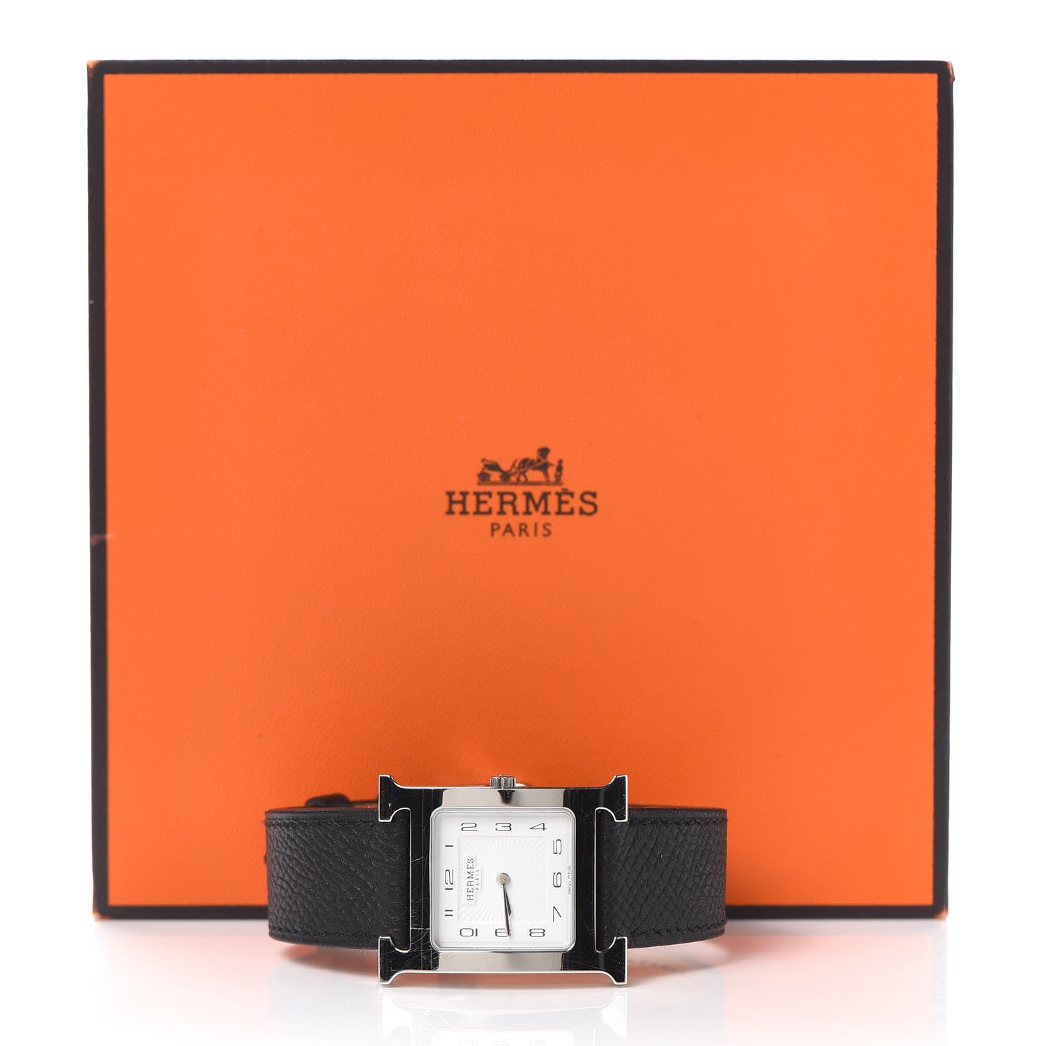 Hermes Stainless Steel Epsom 26mm Heure H Hour Quartz Watch Noir 5 of 5