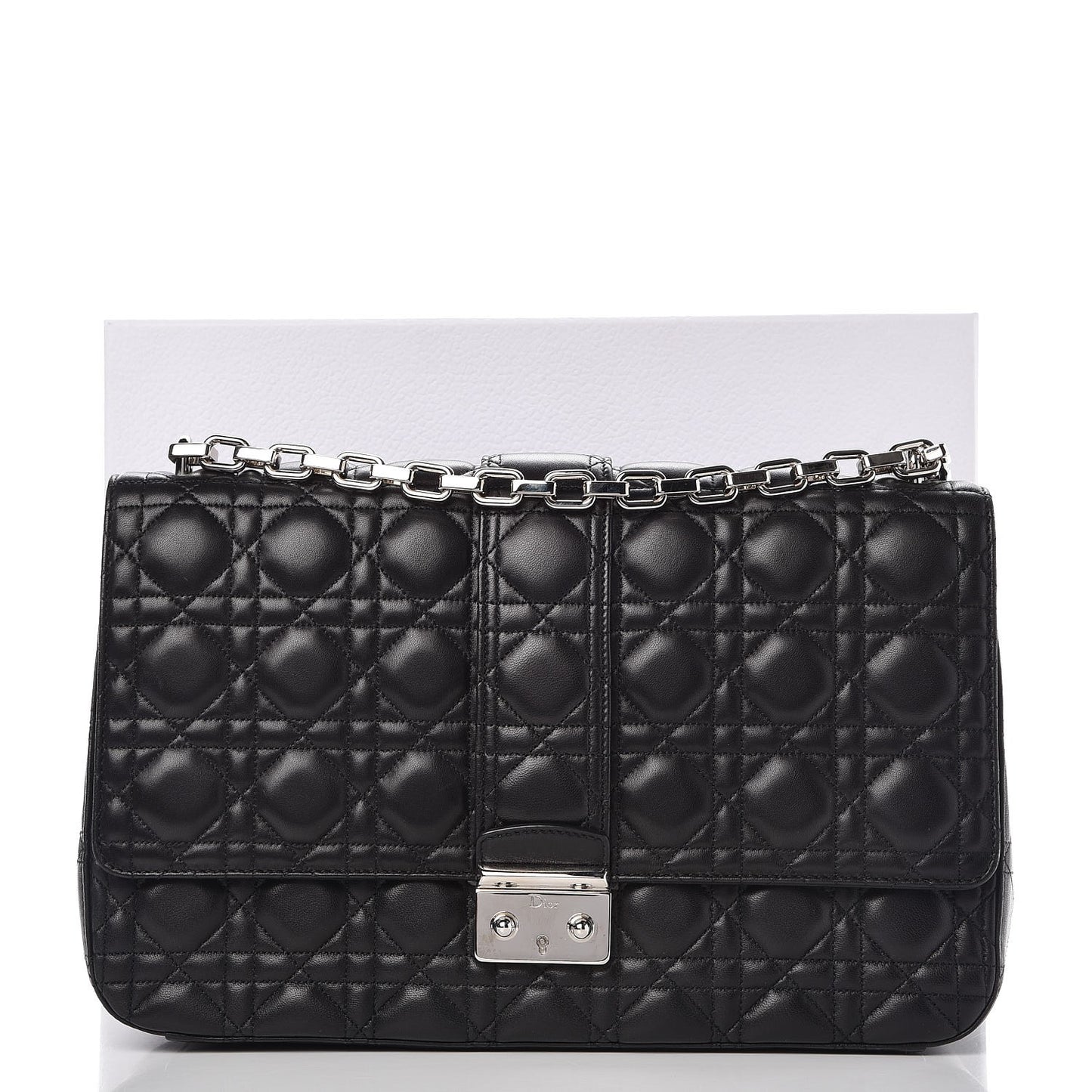 Lambskin Cannage Large Miss Dior Flap Black