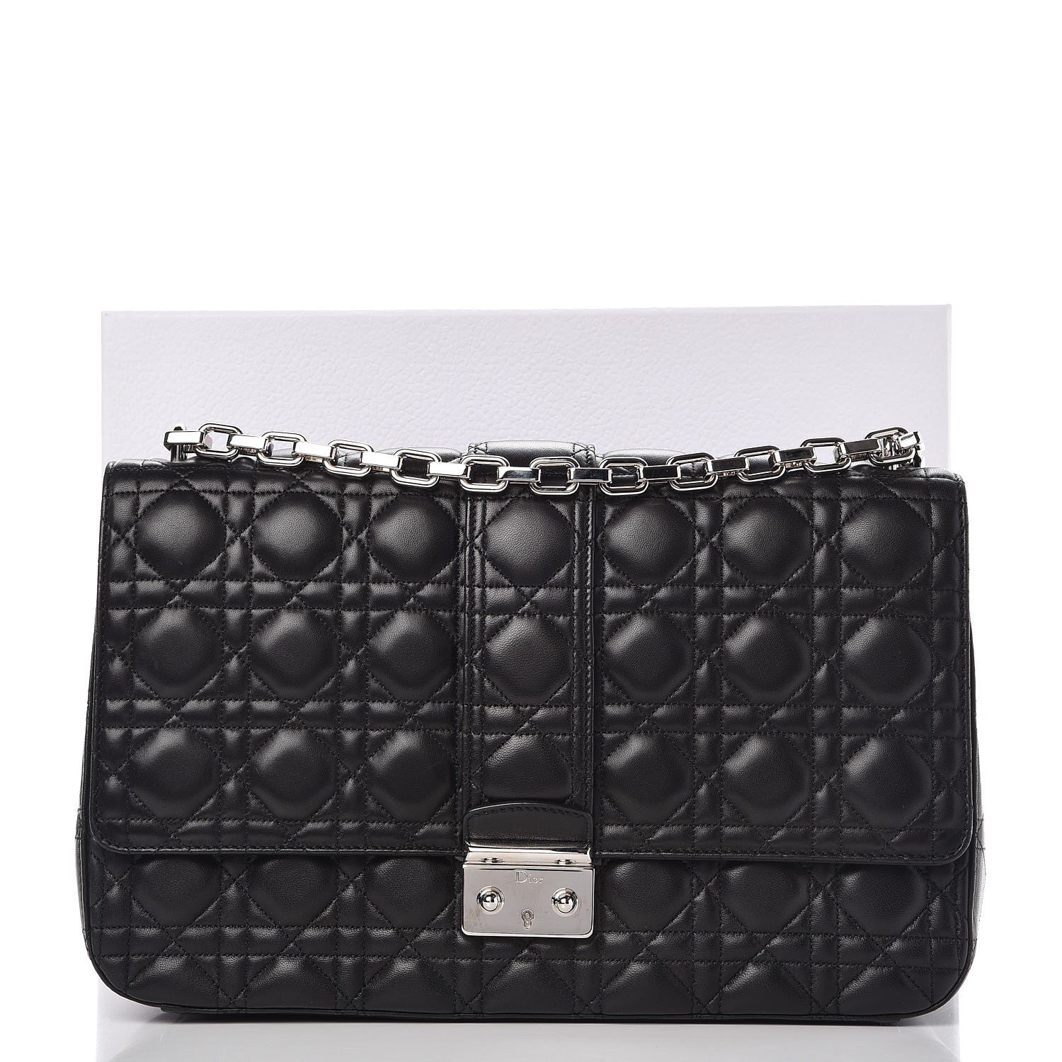 Christian Dior Lambskin Cannage Large Miss Dior Flap Black 7 of 7