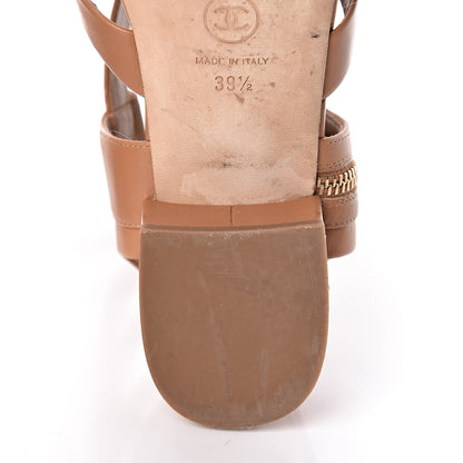 Chanel Calfskin Gladiator Sandals 39.5 Brown 14 of 15