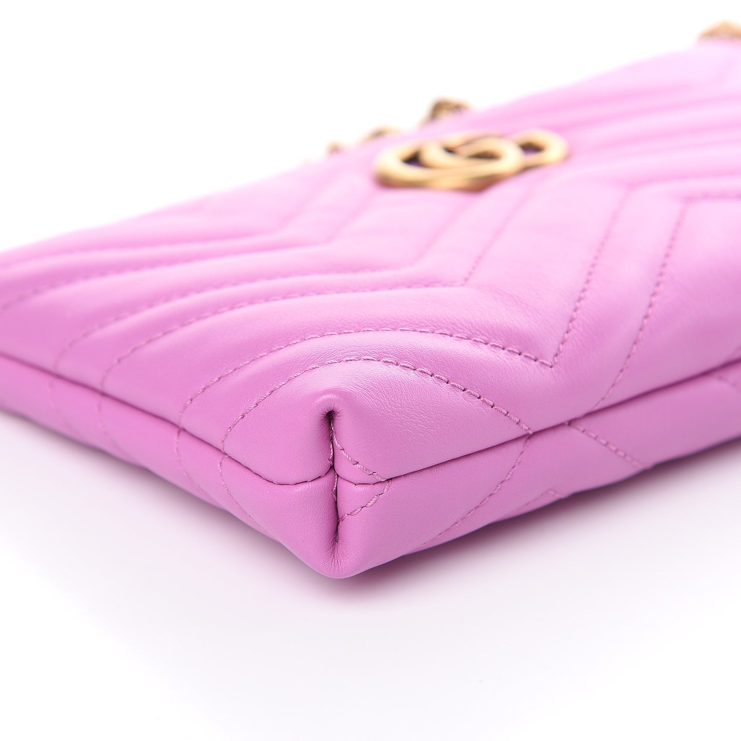 Calfskin Matelasse Mini GG Marmont Chain Bag Candy Mousse