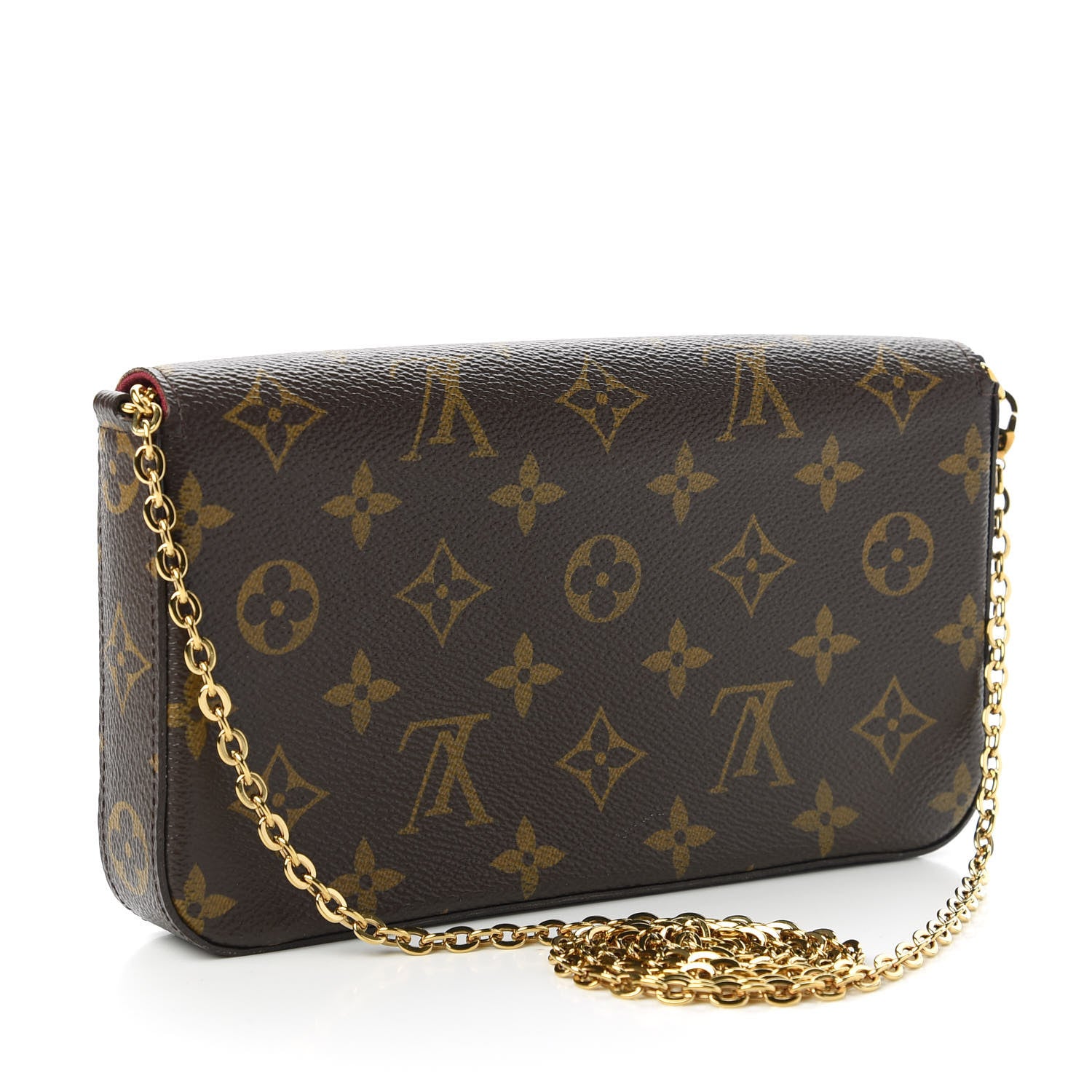 Louis Vuitton Monogram Pochette Felicie Chain Wallet Fuchsia 3 of 11