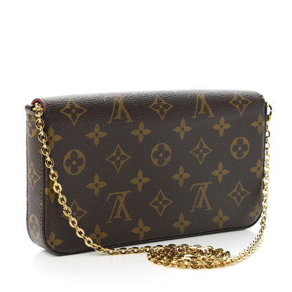 Louis Vuitton Monogram Pochette Felicie Chain Wallet Fuchsia 3 of 11
