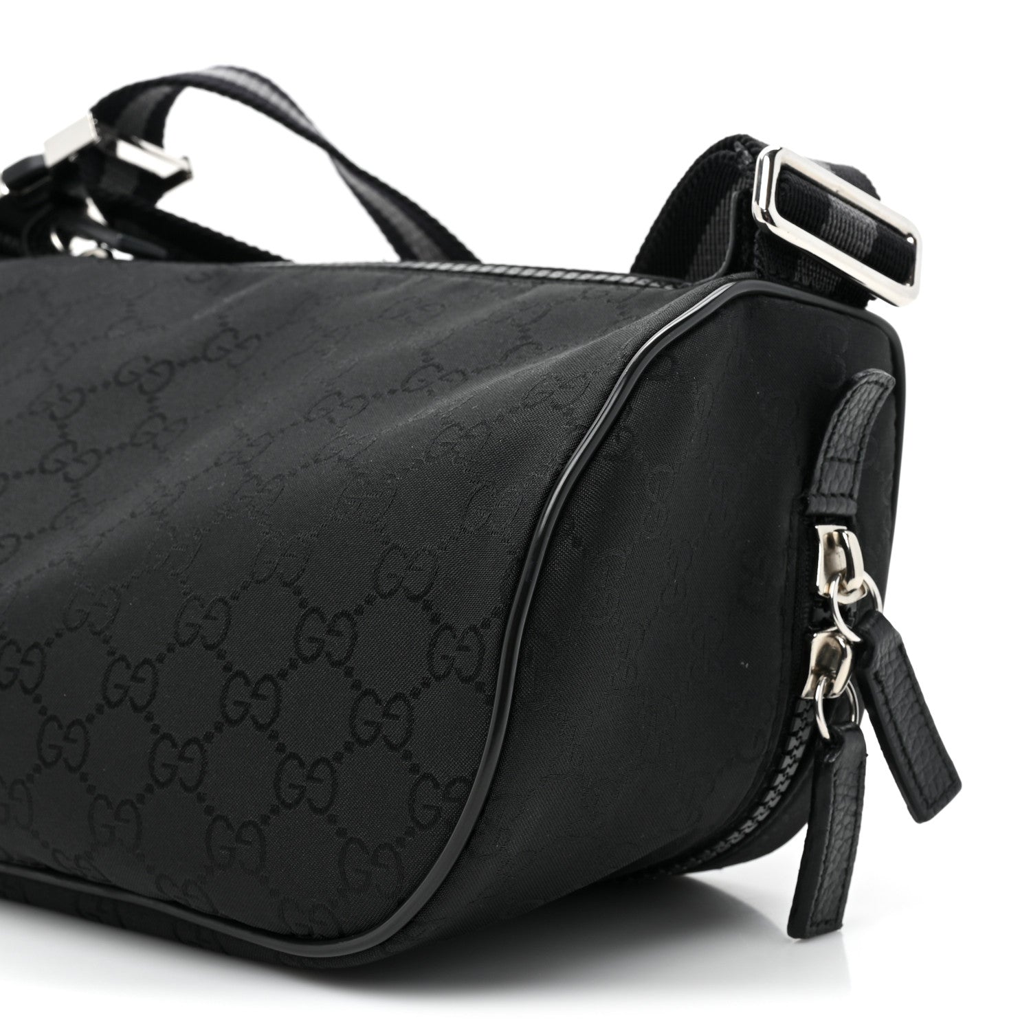 Gucci Nylon Monogram Fanny Pack Belt Bag Black 11 of 12