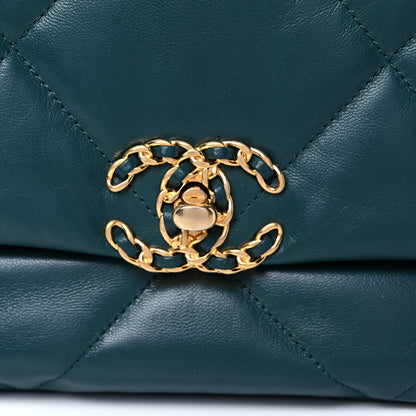 Chanel Goatskin Quilted Medium Chanel 19 Flap Dark Blue 10 of 12