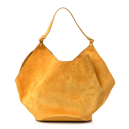 Khaite Suede Calfskin Medium Lotus Tote Mustard 1 of 9