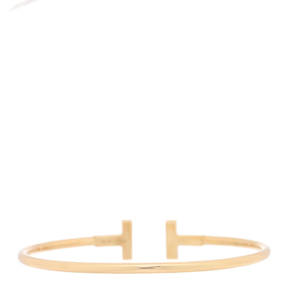 Tiffany 18K Yellow Gold Diamond T Wire Bracelet 2 of 4