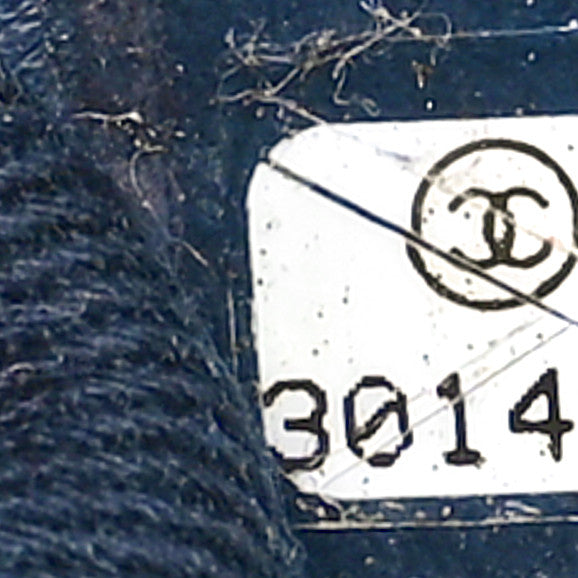 Chanel Mixed Fibers Calfskin Medium Deauville Tote Navy Blue 7 of 10