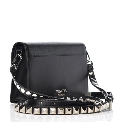 Prada City Calfskin Saffiano Racing Logo Elektra Shoulder Bag Black Verde 3 of 6
