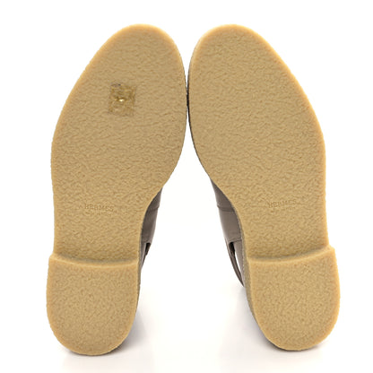 Hermes Calfskin History Ankle Boots 39.5 Beige Mastic 5 of 9