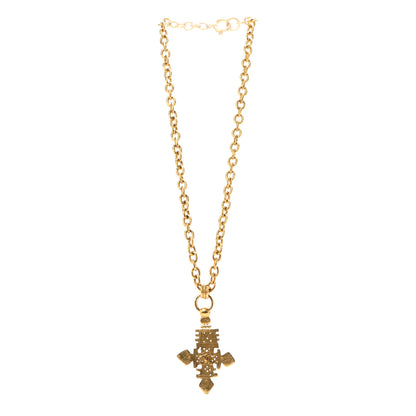 Chanel Long CC Cross Pendant Necklace Gold 3 of 6