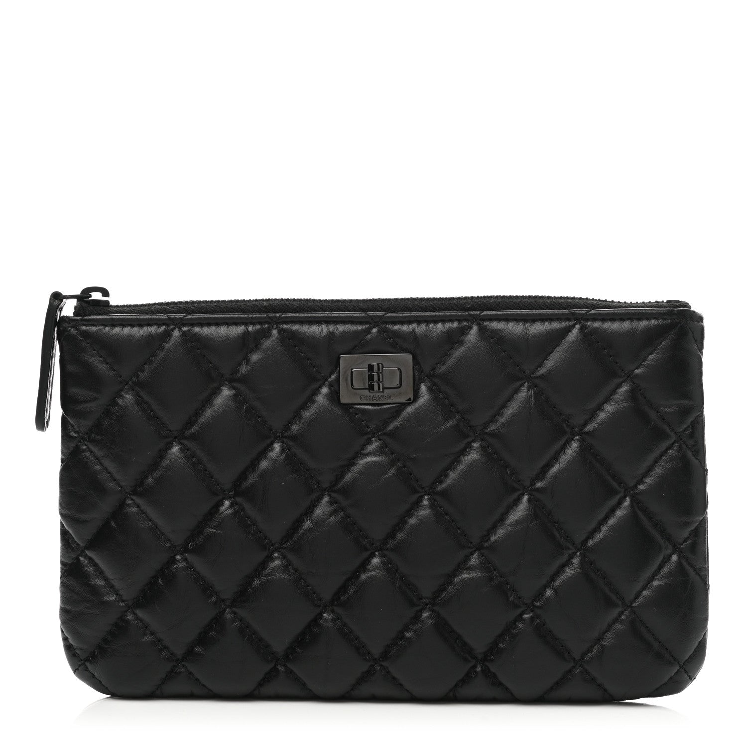 Chanel Aged Calfskin Quilted Medium Reissue Cosmetic Case So Black 1 of 8