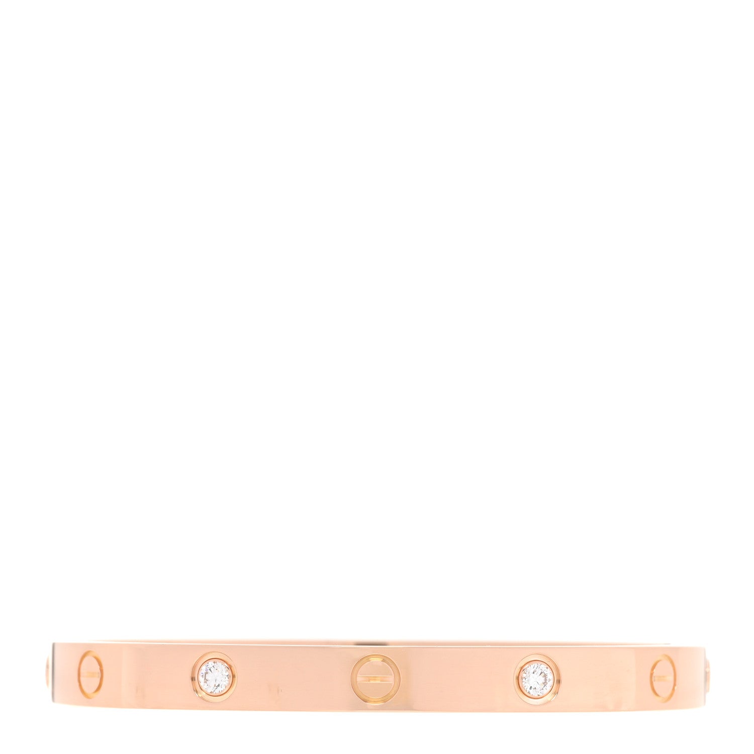 Cartier 18K Pink Gold 4 Diamond LOVE Bracelet 17 1 of 5