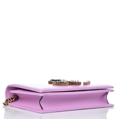 Gucci Calfskin Marquise Crystals Mini GG Chain Wallet Malva 4 of 8