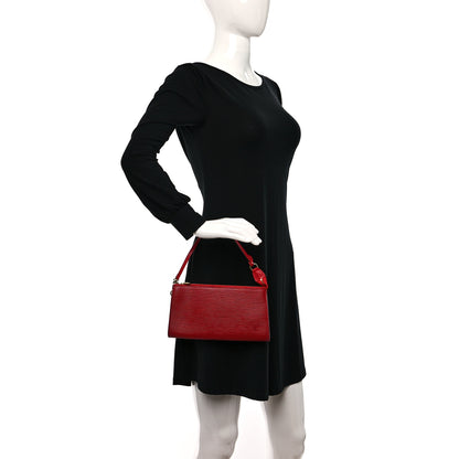 Louis Vuitton Epi Pochette Accessories 24 Castillan Red 2 of 8