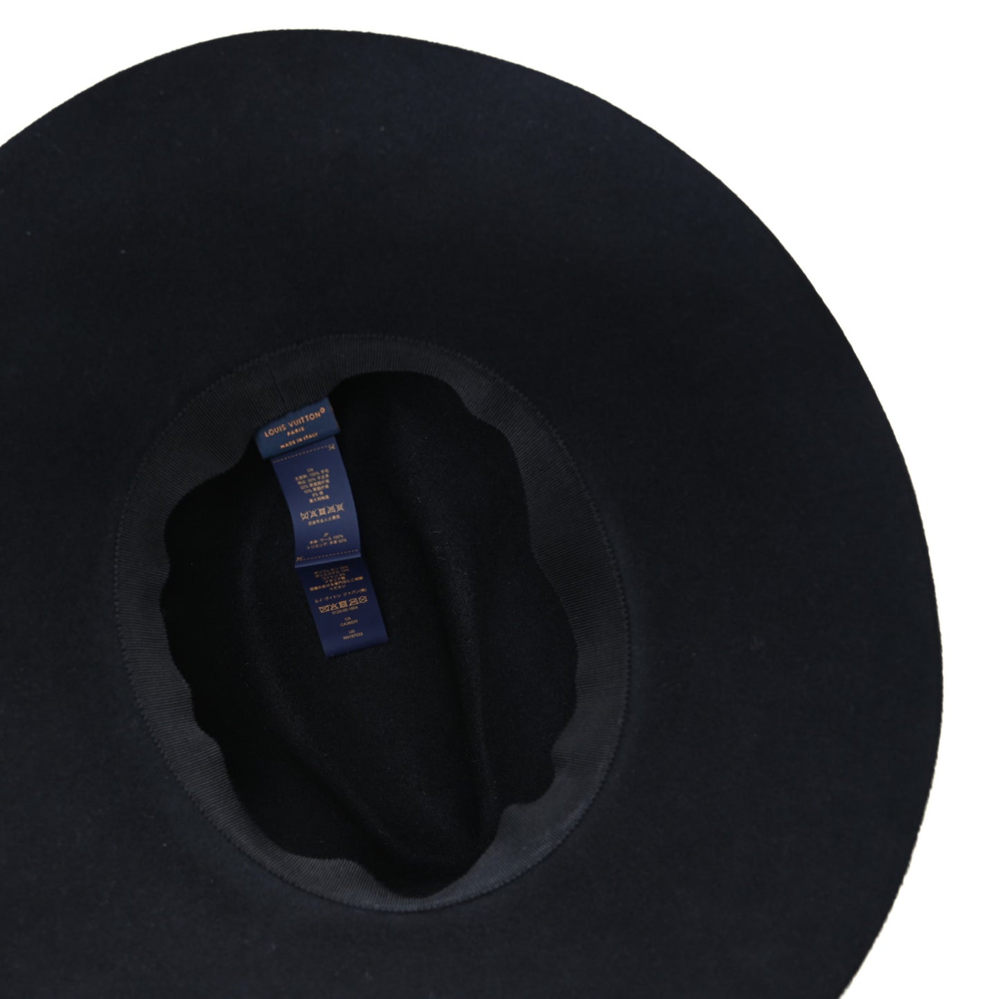 Felt Leather Monogram Fedora XL Hat Black