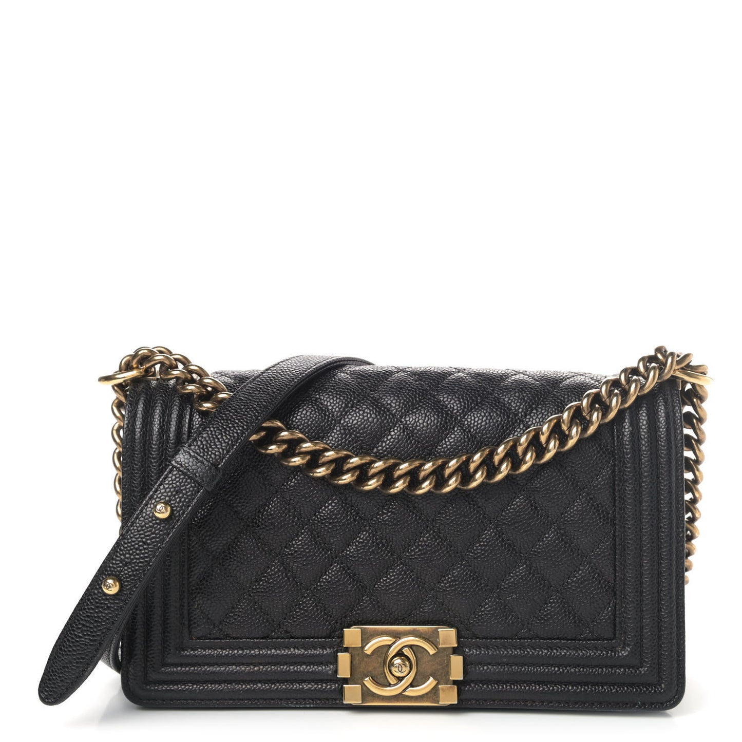 Caviar Quilted Medium Boy Flap Black