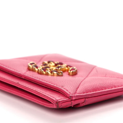 Chanel Shiny Goatskin Quilted 19 Card Holder Dark Pink 13 of 13