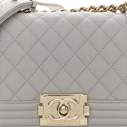 Chanel Caviar Quilted Small Boy Flap Light Grey 8 of 11