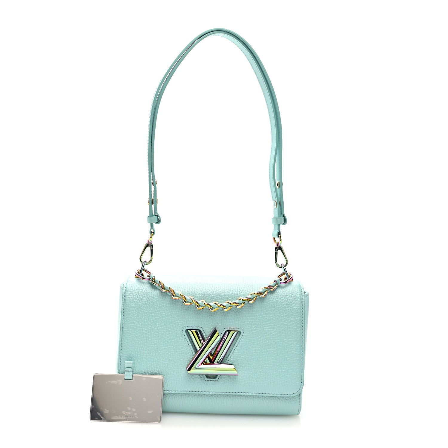 Louis Vuitton Iridescent Grained Calfskin Summer Splash Twist MM Blue 3 of 10