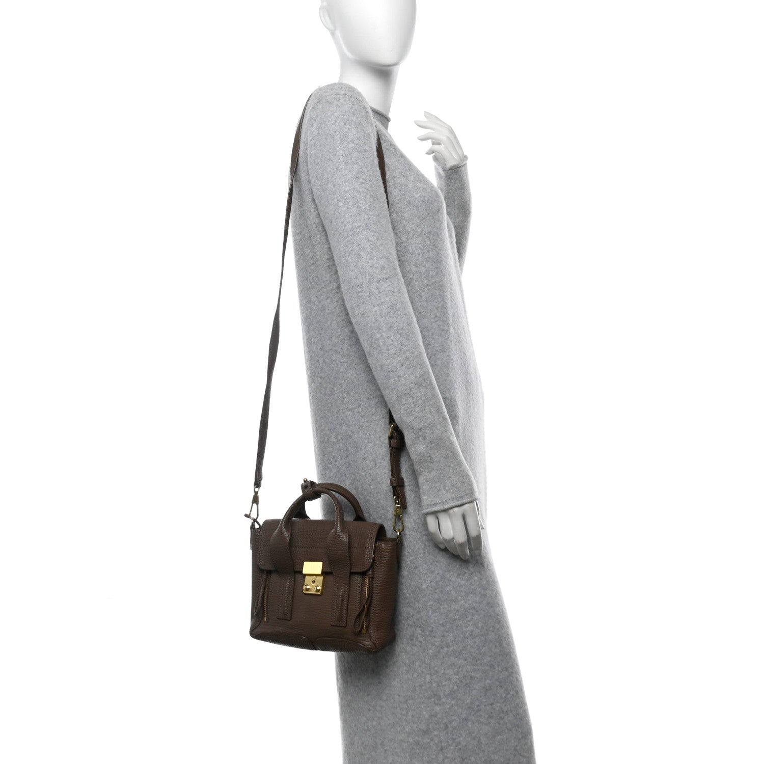 3.1 Phillip Lim Textured Calfskin Mini Pashli Satchel Taupe 2 of 10