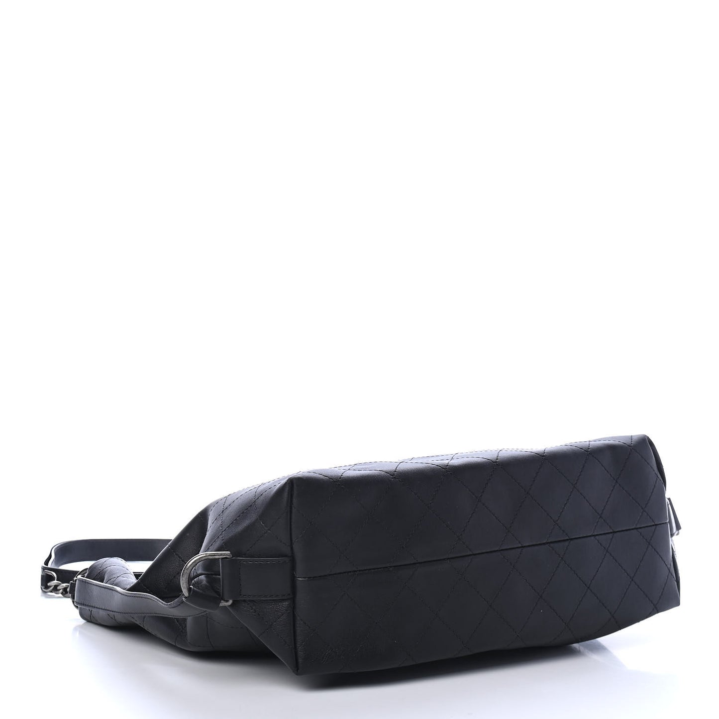 Calfskin Stitched Large Hobo Black
