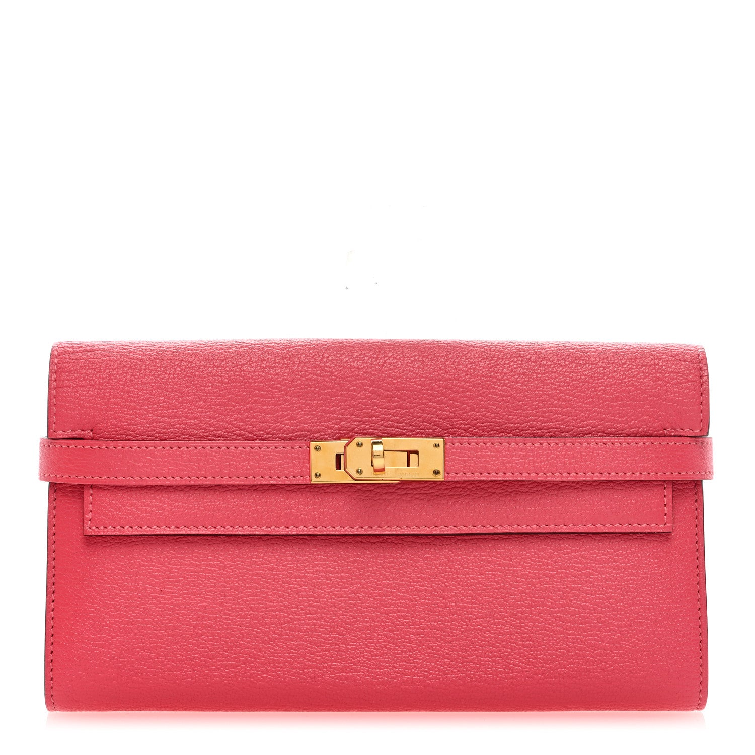 Hermes Chevre Mysore Kelly Longue Wallet Rose Lipstick 1 of 7