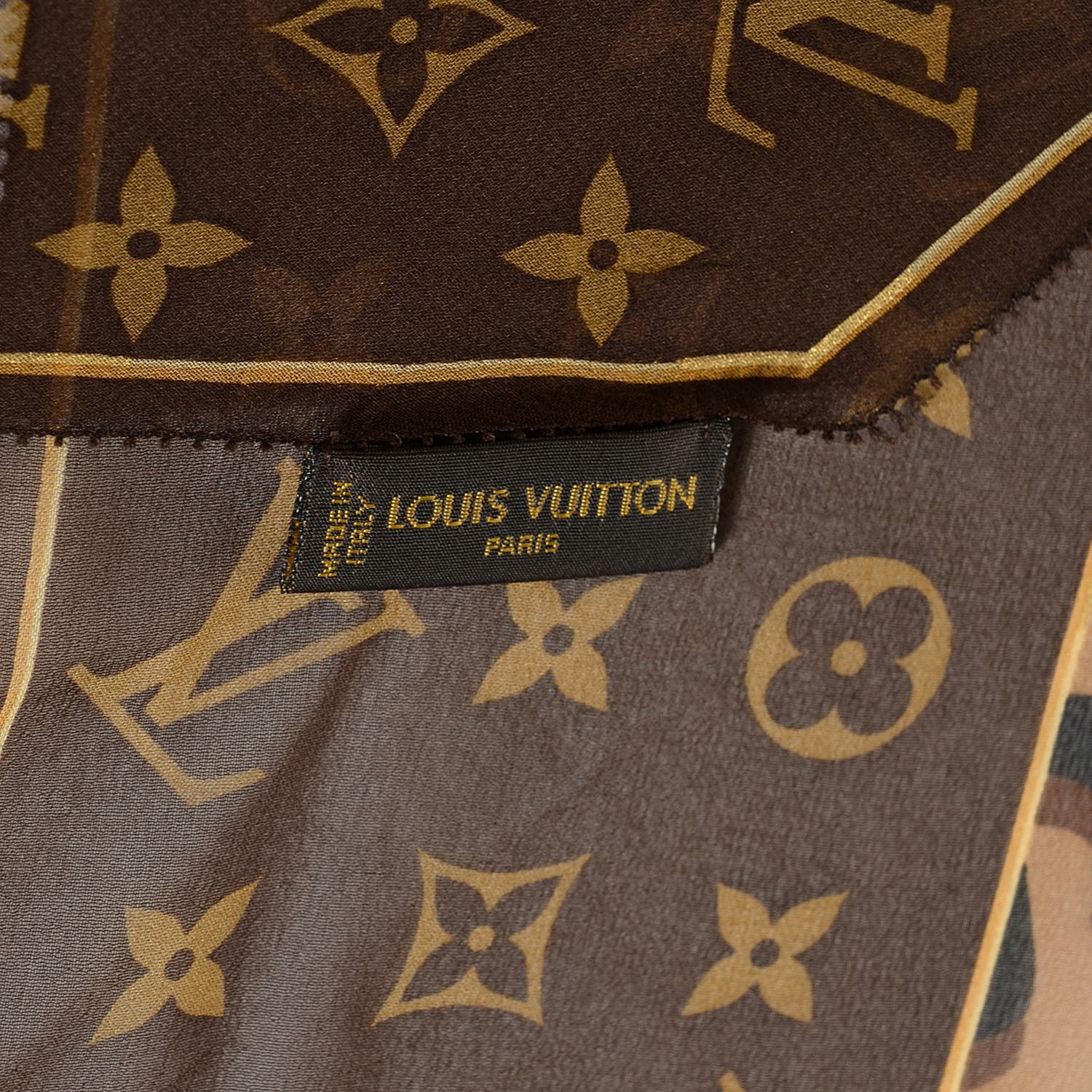 Louis Vuitton Silk Crepe Leopard Monogram Scarf 5 of 8