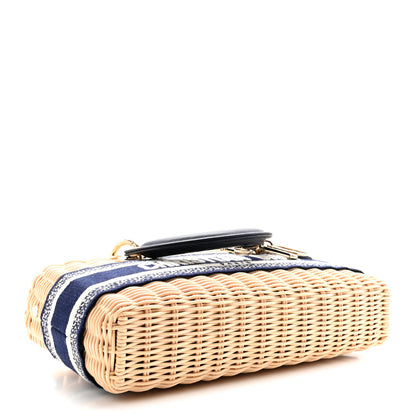 Christian Dior Wicker Oblique Dioriviera Medium Lady D-Joy Bag Blue 3 of 8