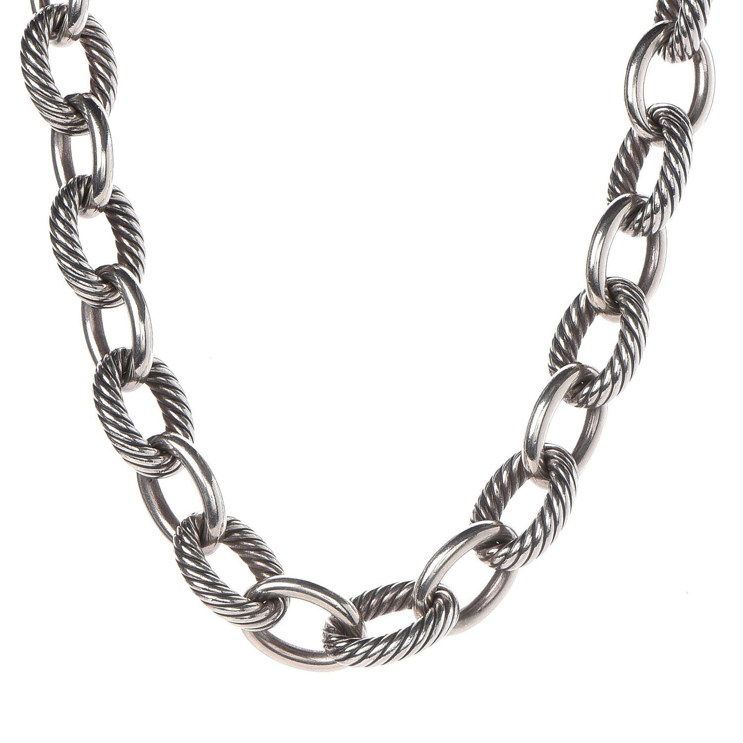 Sterling Silver 16mm Large Oval Link Necklace