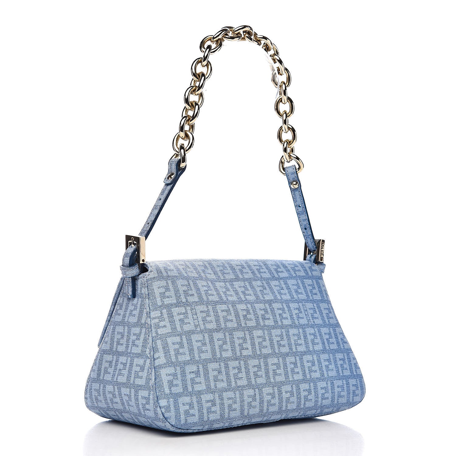 Fendi Zucchino Spalmati Forever Mini Mama Baguette Celeste 3 of 11