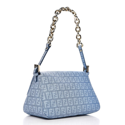 Fendi Zucchino Spalmati Forever Mini Mama Baguette Celeste 3 of 11