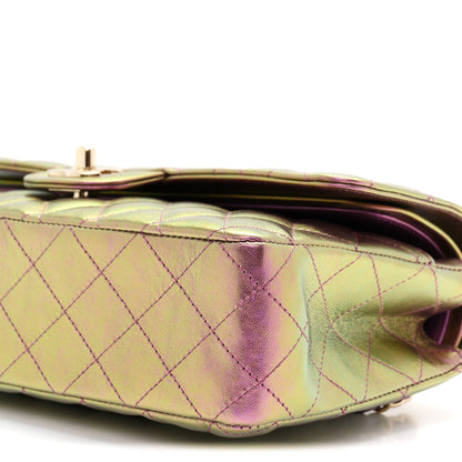Chanel Iridescent Lambskin Quilted Medium Double Flap Purple 10 of 10