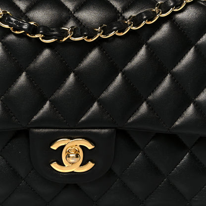 Chanel Lambskin Quilted Medium Double Flap Black 9 of 11