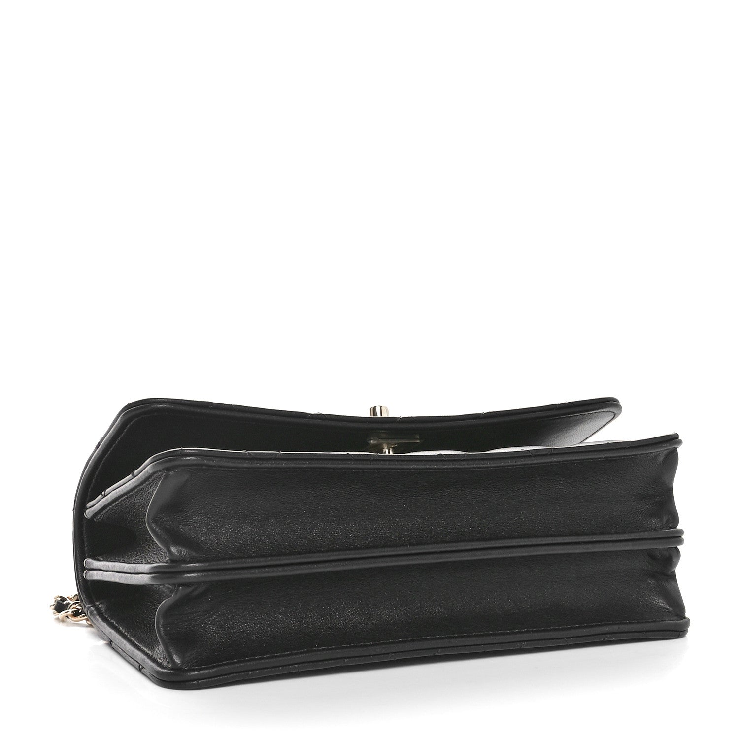 Chanel Lambskin Quilted Crystal Top Handle Clutch With Chain Black 3 of 11