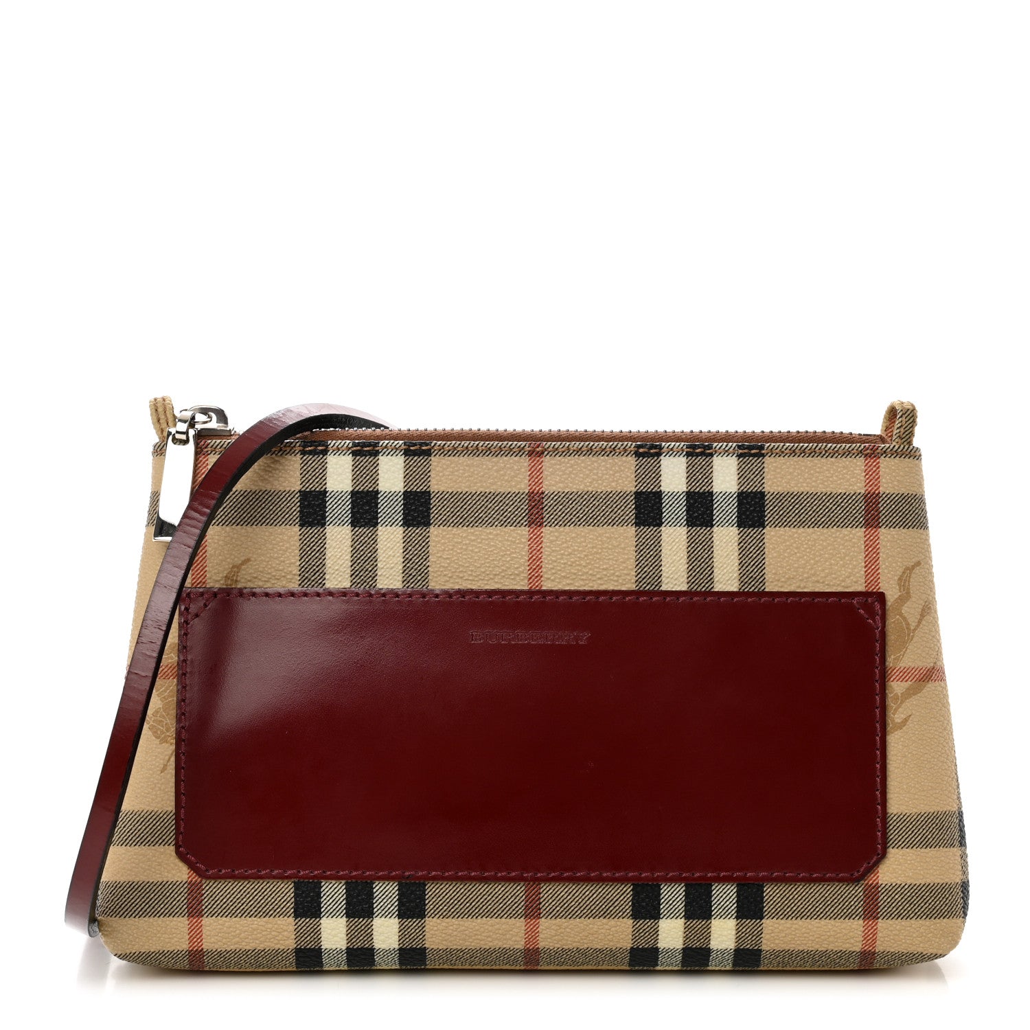 Burberry Haymarket Check Shoulder Bag Red 1 of 7