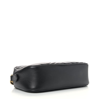 Gucci Calfskin Matelasse Small GG Marmont Chain Shoulder Bag Black 3 of 8